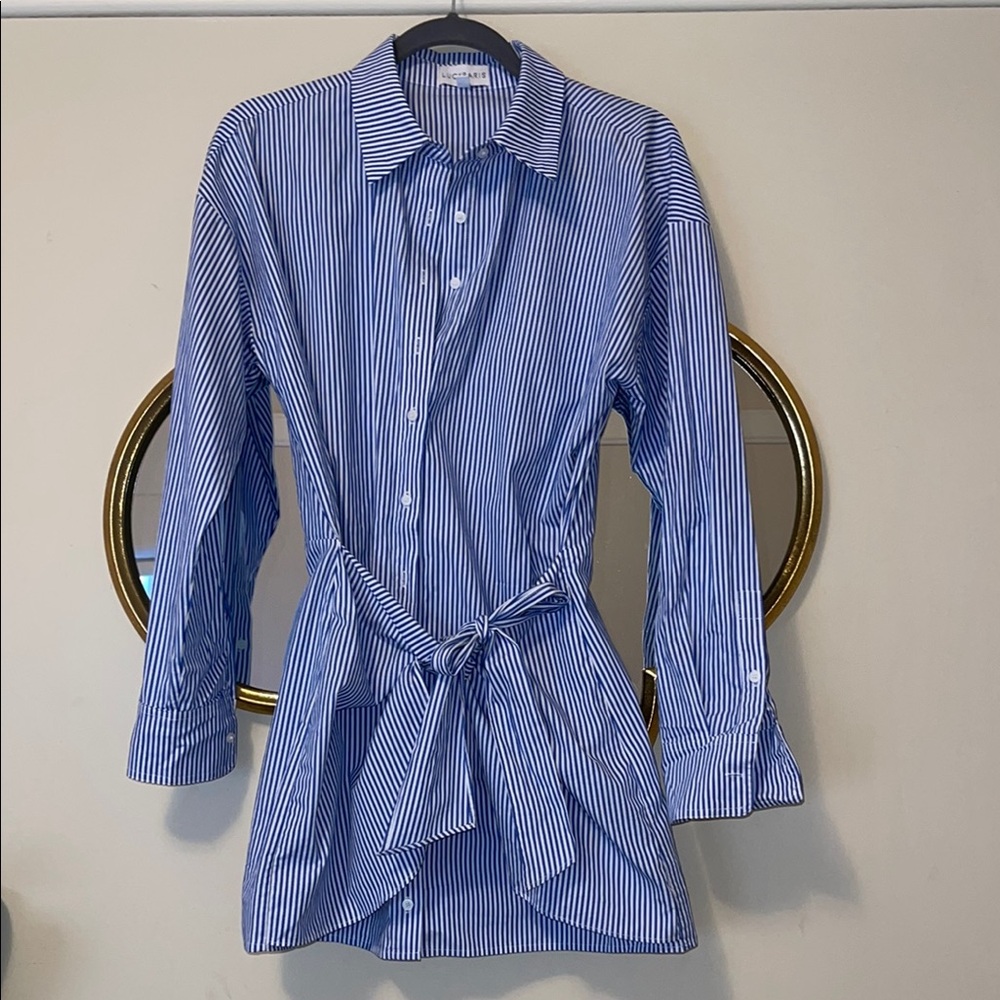 Lucy Paris Blue Striped Long Sleeve Top